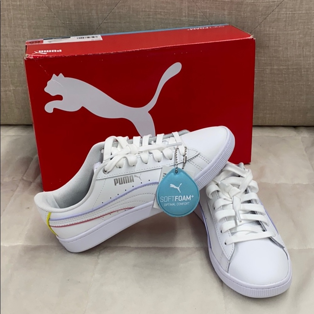 Puma White Softfoam Optimal Comfort Sneakers 6.5